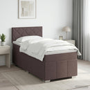 Boxmadras med topmadras Mørk Brun 90 x 200 cm Stof
