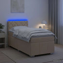 Boxmadras med topmadras Cremefarvet 80 x 200 cm Stof