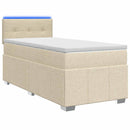 Boxmadras med topmadras Cremefarvet 90 x 200 cm Stof