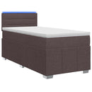 Boxmadras med topmadras Mørk Brun 100 x 200 cm Stof