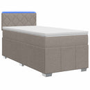 Boxmadras med topmadras Gråbrun 100 x 200 cm Stof
