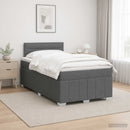 Boxmadras med topmadras Mørkegrå 120 x 190 cm Stof