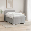 Boxmadras med topmadras Lysegrå 120 x 190 cm Stof