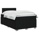 Boxmadras med topmadras med hovedgærde Sort 120 x 190 cm Stof