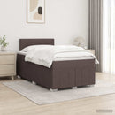 Boxmadras med topmadras Mørk Brun 120 x 190 cm Stof