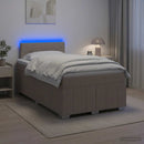 Boxmadras med topmadras Gråbrun 120 x 200 cm Stof