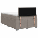 Boxmadras med topmadras Gråbrun 120 x 190 cm Stof