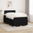Boxmadras med topmadras med hovedgærde Sort 120 x 190 cm Stof