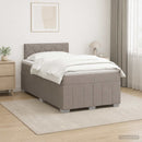Boxmadras med topmadras Gråbrun 120 x 200 cm Stof
