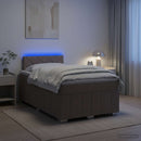 Boxmadras med topmadras Gråbrun 120 x 200 cm Stof