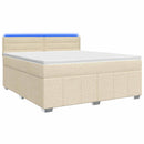 Boxmadras med topmadras Cremefarvet 140 x 190 cm Stof