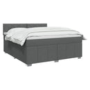 Boxmadras med topmadras Mørkegrå 140 x 190 cm Stof