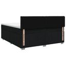 Boxmadras med topmadras med hovedgærde Sort 140 x 190 cm Stof