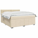 Boxmadras med topmadras Cremefarvet 140 x 200 cm Stof