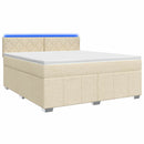 Boxmadras med topmadras Cremefarvet 140 x 200 cm Stof
