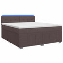 Boxmadras med topmadras Mørk Brun 160 x 200 cm Stof
