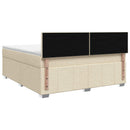 Boxmadras med topmadras Cremefarvet 160 x 200 cm Stof