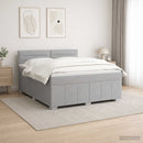 Boxmadras med topmadras Lysegrå 180 x 200 cm Stof
