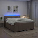 Boxmadras med topmadras Gråbrun 180 x 200 cm Stof