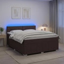 Boxmadras med topmadras Mørk Brun 160 x 200 cm Stof