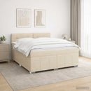 Boxmadras med topmadras Cremefarvet 140 x 190 cm Stof