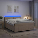 Boxmadras med topmadras Cremefarvet 160 x 200 cm Stof