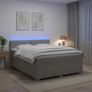 Boxmadras med topmadras Lysegrå 160 x 200 cm Stof