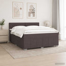 Boxmadras med topmadras Mørk Brun 180 x 200 cm Stof