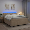 Boxmadras med topmadras Cremefarvet 140 x 190 cm Stof