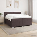 Boxmadras med topmadras Mørk Brun 200 x 200 cm Stof