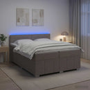 Boxmadras med topmadras Gråbrun 200 x 200 cm Stof