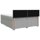 Boxmadras med topmadras Lysegrå 200 x 200 cm Stof