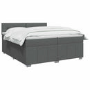 Boxmadras med topmadras Mørkegrå 200 x 200 cm Stof