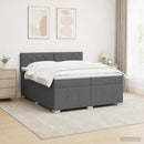 Boxmadras med topmadras Mørkegrå 200 x 200 cm Stof