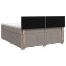 Boxmadras med topmadras Gråbrun 200 x 200 cm Stof