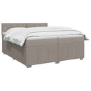 Boxmadras med topmadras Gråbrun 200 x 200 cm Stof