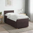 Boxmadras med topmadras Mørk Brun 90 x 200 cm Stof