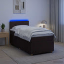 Boxmadras med topmadras Mørk Brun 90 x 200 cm Stof