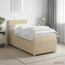 Boxmadras med topmadras Cremefarvet 100 x 200 cm Stof
