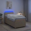 Boxmadras med topmadras Cremefarvet 100 x 200 cm Stof