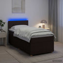 Boxmadras med topmadras Mørk Brun 90 x 190 cm Stof