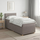 Boxmadras med topmadras med hovedgærde Gråbrun 90 x 190 cm Stof
