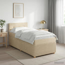 Boxmadras med topmadras Cremefarvet 90 x 200 cm Stof