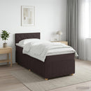 Boxmadras med topmadras Mørk Brun 80 x 200 cm Stof