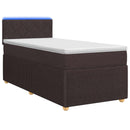 Boxmadras med topmadras Mørk Brun 80 x 200 cm Stof