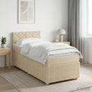 Boxmadras med topmadras Cremefarvet 90 x 190 cm Stof