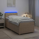 Boxmadras med topmadras Cremefarvet 90 x 200 cm Stof