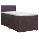 Boxmadras med topmadras Mørk Brun 90 x 190 cm Stof