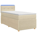 Boxmadras med topmadras Cremefarvet 90 x 200 cm Stof