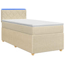 Boxmadras med topmadras Cremefarvet 90 x 200 cm Stof